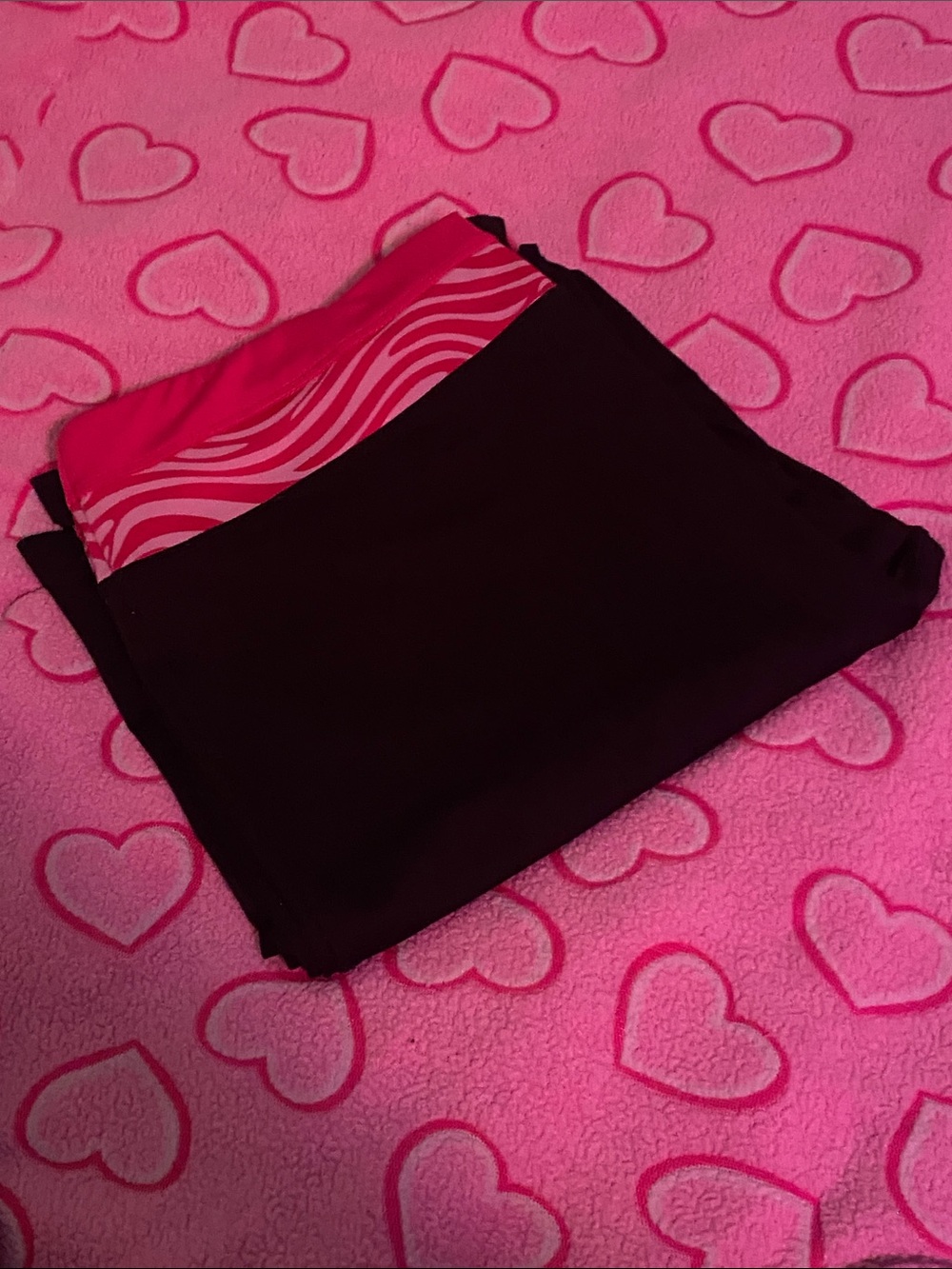 Danskin Black Yoga Pants with Hot Pink Zebra Waistband
